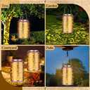 Flamingo Solar Lanterns Outdoor Waterproof Garden Decor Lantern Gifts for Mother Grandma, Retro Metal Hanging Solar Lights Decoration Outside for Yard, Patio, Backyard, Porch, Flamingo Gifts