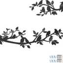 VeyFolzin.st 3Pcs Hummingbird on The Tree Branch Metal Wall Art Decor, Birds on The Branch Large Black Wall Hanging Sign Sculpture for Bedroom Kitchen Garden Indoor Outdoor DIY Decorations (Black)