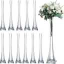 Craft And Party, Pack of 12, Eiffel Tower Vases Centerpiece for Flower, Wedding, Decoration, (20" - Set of 12, 20" Clear)