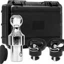 60638 Puck System Gooseneck Hitch Ball Kit, Gooseneck Ball with Box, Compatible with 2013-2024 Dodge RAM 2500 3500, Gooseneck Hitch Ball for Truck Bed with 2 Gooseneck Safety Chain Anchors