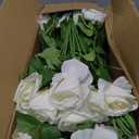 [100]Pcs Realistic Artificial flowers White Roses Bulk, Silk Flowers for wedding decorations & Home Decor, Bridal Bouquets & Centerpieces, Perfect for Halloween & Valentine's Day Decorations (100)