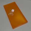 ROYALITA Acrylic Tray Bathroom Tray for Countertop, Guest Towel Holder Tray for Napkin Perfume Jewelry Makeup, Vanity Trays for Soap Dispenser, Aromatherapy, Cup & Candle, Orange