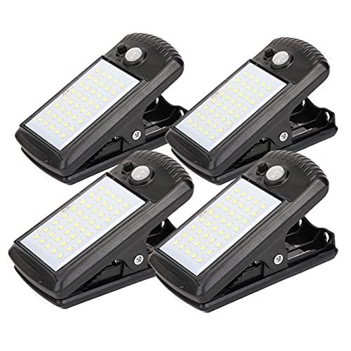 Morestar 4 Pack Solar Motion Sensor Security Umbrella Light,Clip on Lights Outdoor with 40 LED,2 Modes Waterproof for Christmas Gifts Patio Wall Garage Hiking Camp Tent Portable Emergency Lighting