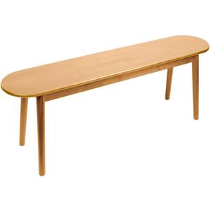 Entryway Bench, Solid Wood Dining Bench, Midcentury End of Bed Bench w/Rounded Corner, Outdoor Bench w/Robust Construction, Bedroom Bench, 10.24" W x 17.72" H（Natural 47.2inches）