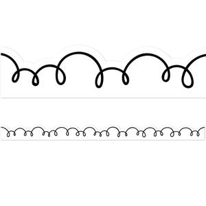 Teacher Created Resources White with Black Squiggles Die-Cut Border Trim (TCR6809)