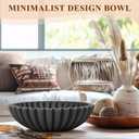 YMXYJM Large Decorative Bowl, Modern Handicraft Bowls for Home Decor, Decorative Fruit Bowl for Kitchen, Ruffle Bowl Decor, Stylish Key bowl for Entry Table, Artificial Stone Black, 10 Inches X 3 Inches