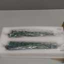 Eywamage Green Christmas Tree Taper Candles with Remote, Real Wax Flickering Flameless LED Candlesticks Set of 2