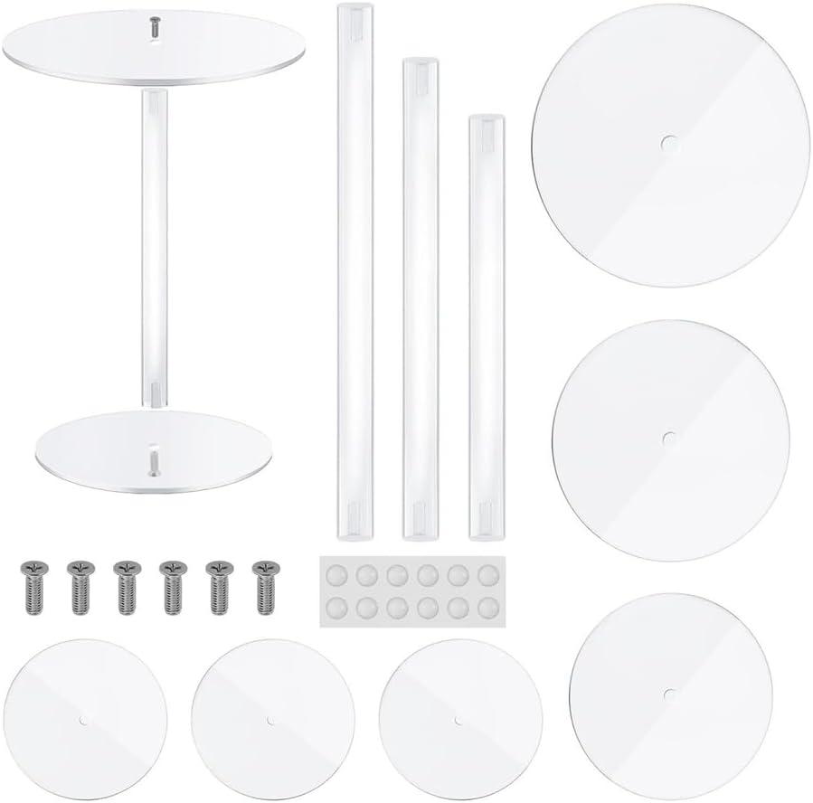 3Pcs Clear Acrylic Cake Stand for Dessert Table Round Cake Stands Cupcake Candy Display Decoration Wedding