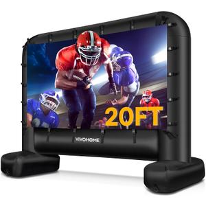 VIVOHOME 20 FT Inflatable Projector Screen for Outside, Blow Up Movie Screen Outdoor Use, Mega Large TV Screen with Carry Bag for Backyard, Tube Leg Support