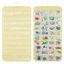 PACMAXI Hanging Sticker Display Organizer, Double-Sided 80 Pocket Sticker Storage, Portable Wall-Hanging Sticker Holder for Vendors, Collectors, and Crafters (Beige)