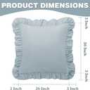 KKJIAF Ruffle Pillow Cases 26x26 Inches, Dusty Blue Square Ruffled Pillow Covers Set of 2, Microfiber Wrinkle Resistant Pillow Shams with Envelope Closure for Sofa Bed Living Room