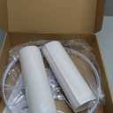 Drum Lamp shades Set of 2, White Line Lamp Shades for Table Lamps Floor Lamp, 13" Top X 13" Bottom X 10" High Large Fabric Lamp Shades, Easy Assembly Replacement Lampshades