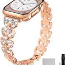 DMMG Compatible with Apple Wacth Band 41/40/38 49/45/44/42 mm, Women Bling Glitter Diamond Shell Design Metal Stainless Steel Straps for iWatch bands Series 9 8 7 6 5 4 3 2 1 SE