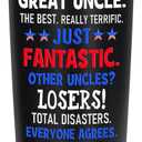 Gifts for Uncle Gifts from Niece Nephew - Great Best Uncle Ever Birthday Gift - 20 OZ Stainless Steel Insulated Travel Coffee Tumbler Cup