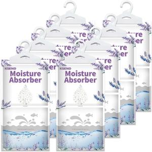 Ksend Moisture Absorbers 8 Packs - 9.8 oz Dehumidifier Bags, Portable Moisture Hanging Bags for Closet, Bathroom and Kitchen, Lavender Scent, 11.8" x 6.3" (Purple)