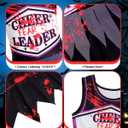 JenPen Scary Halloween Cheerleader Outfit for Bloody Cheerleader Costume Bow Purple Black Dress up Cosplay Party (5-7 Years)