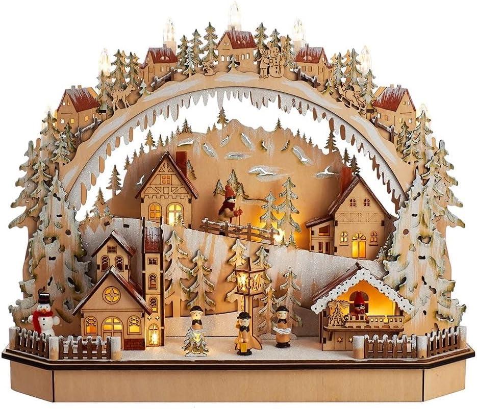 15-inch Battery-Operated Led Village Tablepiece 18" Multi Color