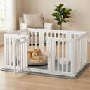 Dog Playpen with Door, Portable Large Puppy Playpen for Indoor & Outdoor Use, Tool-Free Assembly Modern Pet Play Pen for Dogs, Cats & Small Animals (10 Panels - 43.6"L x 24"W x 24"H)