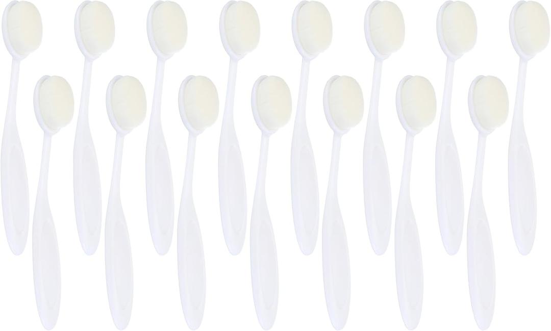 PATIKIL Blending Brushes for Crafts, 15 Pcs 4# Plastic Ink Blending Brushes Tool for Card Making Painting Card Making Stamping, White(White Hair)
