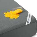 Twin Size Mattress Protector Waterproof, Premium 200 GSM Terry Mattress Cover, Soft & Breathable Bed Cover, Fitted Sheet Style Stretchable Deep Pockets 15" by Utopia Bedding ( Gray) 