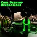 2 x Cunno Halloween Glow in The Dark Bead Decoration for Tiered Tray Ghost Pumpkin Plastic Luminous Beads String for Home Mantle Window Wall Hanging Decor Halloween Party Supplies,26.38 inch Long