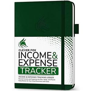 Clever Fox Income & Expense Tracker – Accounting & Bookkeeping Ledger Book for Small Business – 1-Year Record Notebook, A5 (Dark Green)
