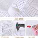 Shelf Liners for Kitchen Cabinets Non Adhesive Shelf Liner Paper Non-Slip Thickened Drawer Liner Easy to Clean for Tool Box Refrigerator with Knife and Tape Measure, Silver Geometric, 23.6 x 236.2 in