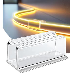 Neon Rope Light Clips Mounting - 40Pcs Clear Waterproof LED Strip Clip Brackets - Adhesive Wall Mount Holder for Govee and Other Neon LED Lights Strip