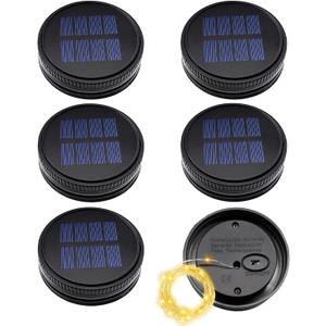 6 Pack Solar Light Replacement Top, Replacement Solar Light Parts for Mason Jar Lantern,Outdoor Decorative Waterproof Table Fairy Lights for Patio Yard Lawn Tree