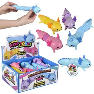 Rhode Island Novelty 7.5" Axolotl Fidget Pop Tube, 12 Pc