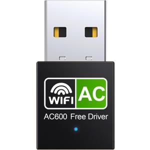 USB WiFi Adapter 600Mbps Dual Band 2.4G 5.8G Support AP Mode IEEE 802.11g Wireless Network Adapter for Laptop Desktop PC,USB WiFi Adapter 600M Dual Band 2.4G 5.8G Wireless Network Adapter (Deep Black)