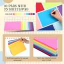 Zubebe 10 Pads Large Sticky Notes Jumbo Bright Colors Sticky Notepads Self Stick Note Square Memo Post Stickies for Office School, 25 Sheets/pad (8 x 6 Inch,Multicolor)
