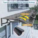 Window Awnings Exterior with Aluminum Bracket UV Rain Snow Durable Polycarbonate Canopy Protection for Entrance Door Carport Warehouse 100x150cm/39x59in Grey
