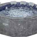 Bestway SaluSpa Paris ThermaCore UltraFit Smart AirJet Rigid Foam Hot Tub Spa (67" x 25.5") | Fits Up to 4-6 Persons | Grey Marble