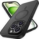 Gatita for iPhone 15 Pro Magsafe, Sturdy Matte Frosted Translucent Minimalist Phone Case with Slick Substantial Protective Plastic Cover for iPhone 15 Pro- Black Translucent