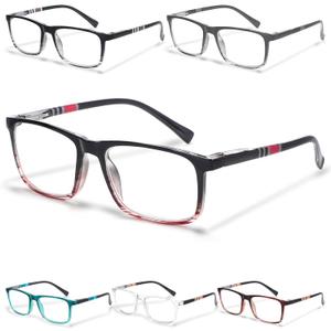 6 Pack Reading Glasses for Men Blue Light Blocking Glasses Lightweight Spring Hinge Computer Readers Men Women, Magnification Strength: 0.0 Diopters
