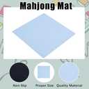 Buryeah Mahjong Mat Large Non Slip Neoprene Rubber Table Mat Noise Reduction Dominoes Poker Card Board Games Playmat Gaming Table Cover for Camp Game Night Indoor Outdoor(Light Blue,40 x 40 Inch)