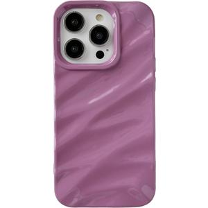 Caseative for iPhone 14 Pro Case,Water Ripple Pattern Curly Wave Shape Soft Phone Case (Purple)