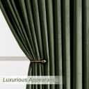 Olive Green Pleated Velvet Blackout Curtains 92 inches Long 2 Panels Set Thermal Insulated Triple Pinch Pleat Velvet Drapes Room Darkening Thick Luxury Modern Minimalism Forest Green Christmas Decor