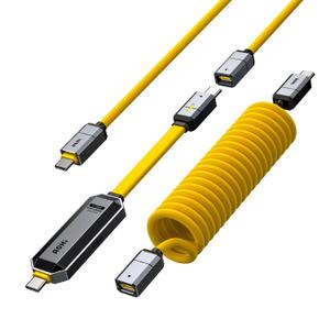 AOHI DIY 240W USB C Cable Set with 512GB USB C Flash Drive, 2-in-1 PD 3.1 Fast Charging and Data Storage Cable Set with USB 3.2 Gen2 Type C SSD USB Drive for MacBook, iPhone 16,Galaxy S24,Amber, 3 Pcs