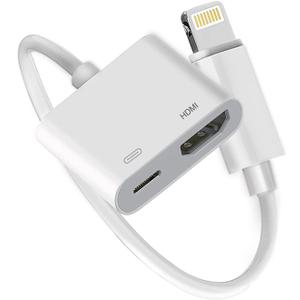Apple MFi Certified Digital AV Adapter, Lightning to HDMI Converter for iPhone 14 13 12 11 X 8 7 to TV/Projector/Monitor