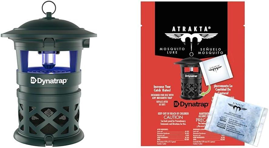 DynaTrap DT1130-GRSR Mosquito & Flying Insect Outdoor Trap and Killer + DynaTrap 100611 Atrakta Lure Sachet, Lasts 60 Days, Mosquito Attractant