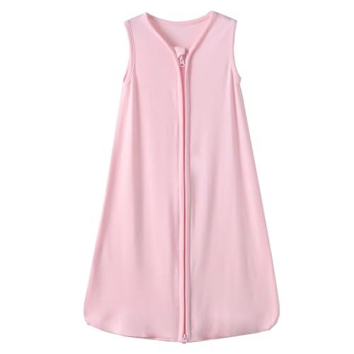 Viforu Rayon from Bamboo Sleep Sack Baby Wearable Blanket 0.5 Tog Sleeping Bag 0-6 Months Soft Newborn Sleeper 2-way Zipper Sleepsack Girls Boys Swaddle Blanket Sacks Grey Pink