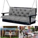 Outdoor Swing Cushion Replacement Waterproof Porch Swing Cushions with Backrest Extra Thick 5" Bench Cushions with Ties for Outdoor Furniture Patio Backyard Garden Lawn (Dark Gray 60x40x5inch)