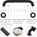 Shower Grab Bar, 2 Pack 12 Inch Black Bathroom Grab Bar, 1.25" Diameter 304 Stainless Steel Anti-Slip Grab Bars for Bathtubs and Showers, Handicap Shower Grab Bar for Seniors Elderly