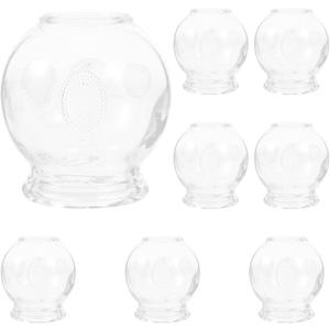 8pcs Glass Cupping Set,Glass Chinese Acupoint CuppingGlass Cupping Device,Body Care Cupping Suction,Cupping Vacuum Cupping for Massage Back Relieve Fatigue