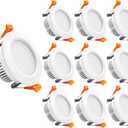 YGS-Tech 3 Inch LED Recessed Lighting, Dimmable Downlight 5W(40W Halogen Equivalent), CRI80, 4000K Natural White, Ceiling Light with LED Driver(10 Pack) (White-3Inch-10Pack)