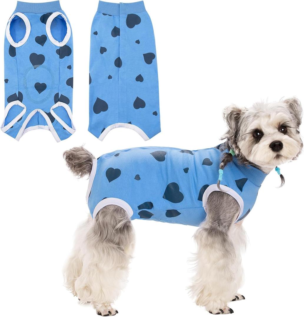 Coppthinktu Recovery Suit for Dogs After Surgery, Dog Onesie Surgery Recovery Suit for Female Spay, Soft Surgical Pajamas Bodysuits for Puppy to Prevent Licking Dog Cone Alternative (Large)