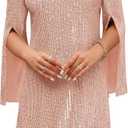 Wedding Guest Cocktail & Formal Dresses for Women - Lace Sequin Prom Evening Dress (Medium, Champagne Pink12-2)