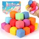 24 Pack Slow Rising Stress Cube , Dough Stress Balls Soft Fidget Squishy Toys for Anxiety Relief, Pull Stretch Classroom Prize Party Favors Toys for Kids, Small